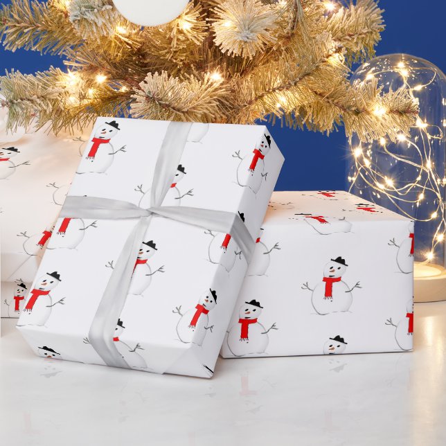 Weihnachts-Schneeurlaub Rot schwarz stilvoll Geschenkpapier (Feiertage)