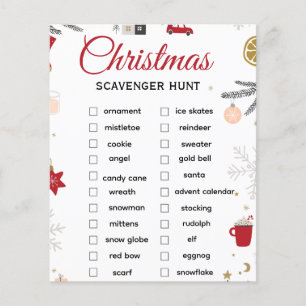 Weihnachts-Schnitzeljagd-Checkliste Kunst Flyer
