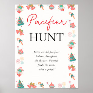 Weihnachts-Schnuller Hunt Baby Showspiel Poster
