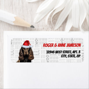 Weihnachts-Schokoladen-Cocker-Spaniel-Rücksendeadr