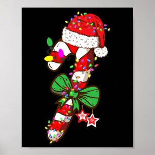 Weihnachts-Schokoladen-Hirtenstab Santa Hut Xmas L Poster