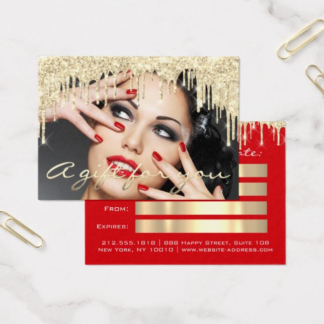 Weihnachts-Schönheitssalon Gold Geschenkgutschein  (Büro)