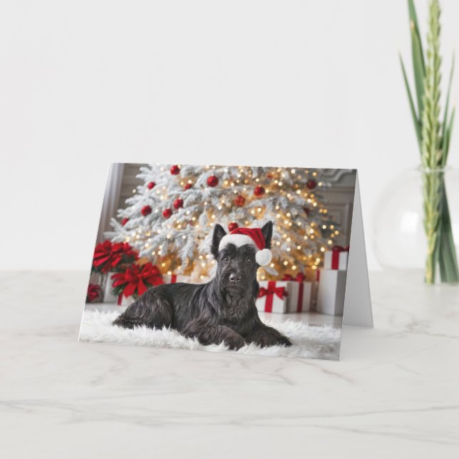 Weihnachts-Schottischer-Terrier Karte (Vorderseite)