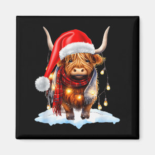 Weihnachts-Schottisches Hochlandrind in Weihnachts Magnet