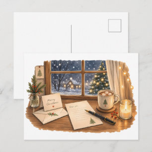 Weihnachts-Schreibtisch für gemütliche Schreibware Postkarte