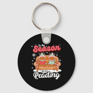 Weihnachts-Schullehrer Retro-Bibliothekar Groovy X Schlüsselanhänger