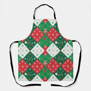 Weihnachts-Schürze 'Festive Argyle Cheer' Schürze