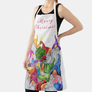 Weihnachts-Schürze mit Happy Gnomes Party Schürze