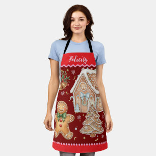 Weihnachts-Schürze, Vintage-Weihnachtsmann aus Leb Schürze