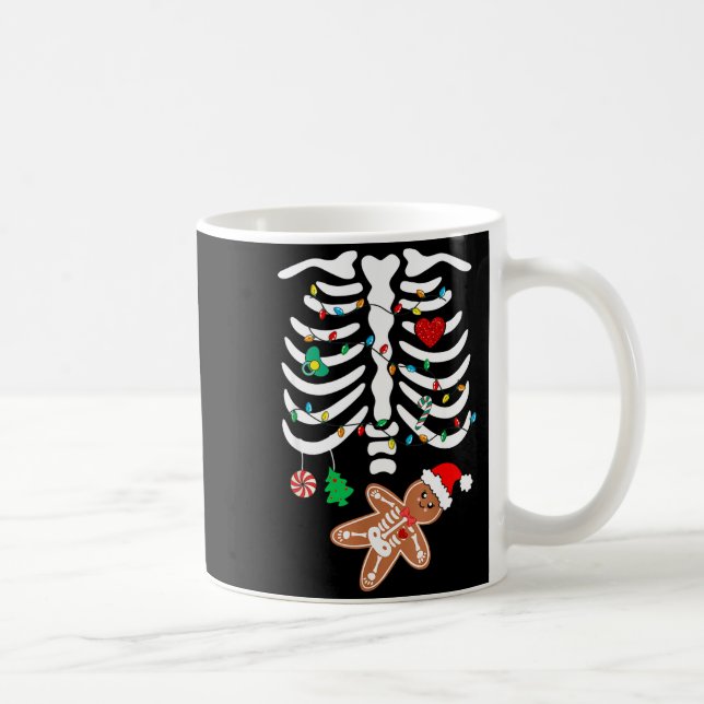 Weihnachts-Schwangerschaft Lebkuchen Skelett Kaffeetasse (Rechts)