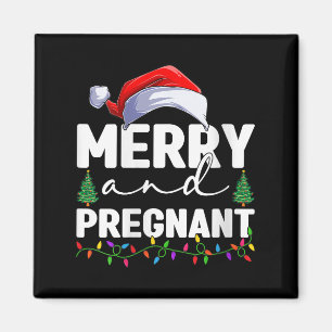 Weihnachts Schwangerschaftsankündigung für Frauen  Magnet