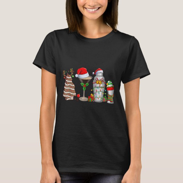 Weihnachts-Schwanz Espresso Martini Drink Party Ba T-Shirt (Vorderseite)