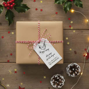 Weihnachts-Schwarz-Weiß-Winter-Kardinal-Bird Geschenkanhänger