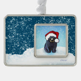 Weihnachts-Schwarzbärenkuppe Rahmen-Ornament Silber