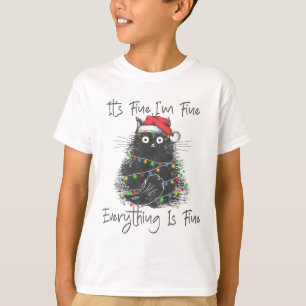 Weihnachts-Schwarze Katze Es ist in Ordnung Mir ge T-Shirt