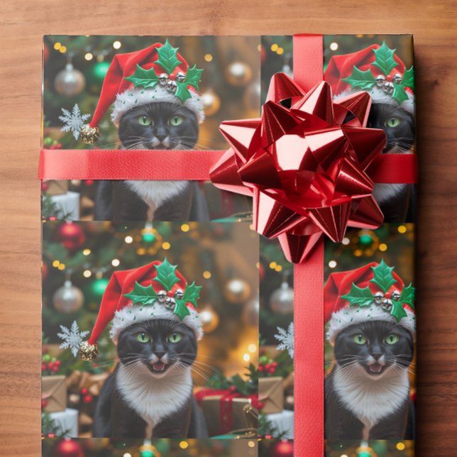 Weihnachts-Schwarze Katze  Geschenkpapier (Von Creator hochgeladen)