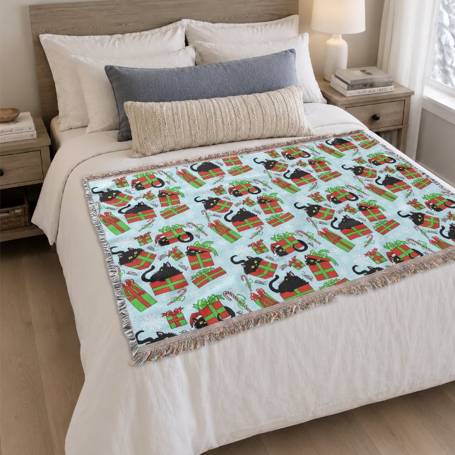 Weihnachts-Schwarze Katzen Decke (Von Creator hochgeladen)