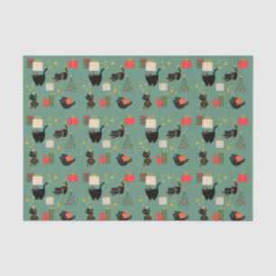 Weihnachts-Schwarze Katzen Seidenpapier