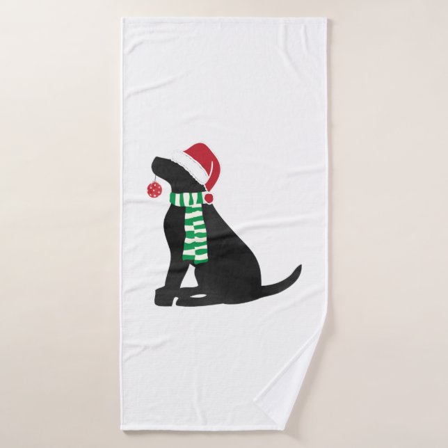 Weihnachts-Schwarzklassehund Badehandtuch (Badehandtuch)