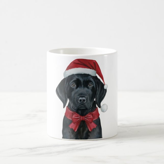 Weihnachts-Schwarzklassehund Kaffeetasse (Mittel)