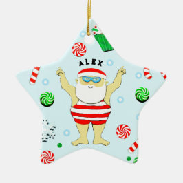 Weihnachts-Schwimmen Keramik Ornament