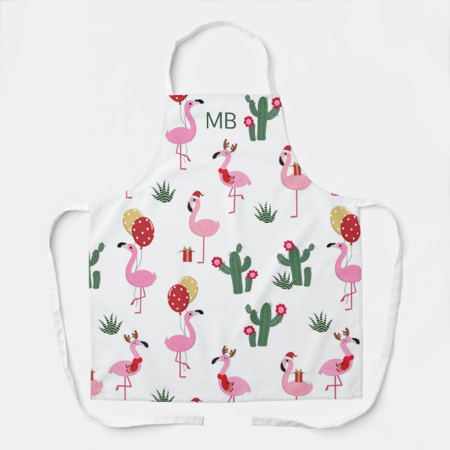 Weihnachts-Schwimmvogel-Party-Geschenk mit Monogra Schürze (Vorderseite)