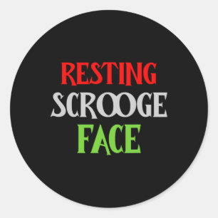 Weihnachts-Scrooge Gesicht Funny Men Fam Runder Aufkleber