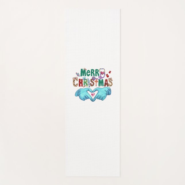 Weihnachts-Scrub Frohe Weihnachten Weihnachten Wei Yogamatte (Vorderseite)