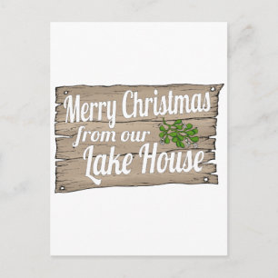 Weihnachts-Seehütte Feiertagspostkarte