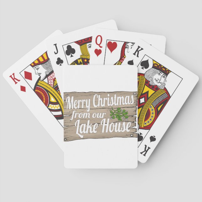 Weihnachts-Seehütte Spielkarten (Rückseite)