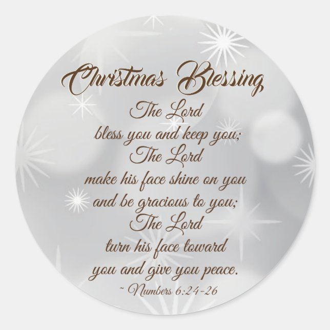 Weihnachts-Segen-Bibel-Verse-Nummern 6:24-26 Runder Aufkleber (Vorderseite)