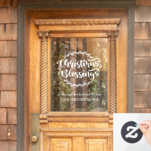 Weihnachts-Segen-Script-Begrüßungsnamen Fensteraufkleber