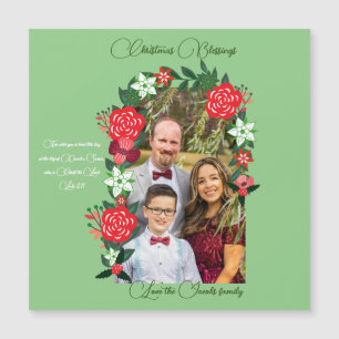 Weihnachts-Segnungen floral Magnetkarte