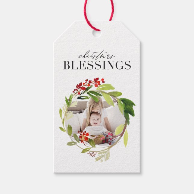 Weihnachts-Segnungen-Foto Geschenkanhänger (Vorderseite)
