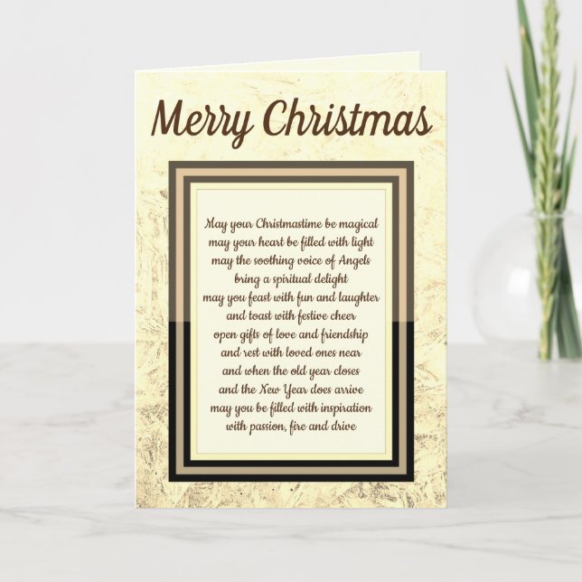 Weihnachts-Segnungen Gold Frost Design Karte (Vorderseite)