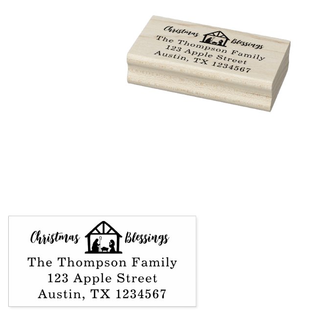 Weihnachts-Segnungen Krippentypografie Gummistempel (Stempel)
