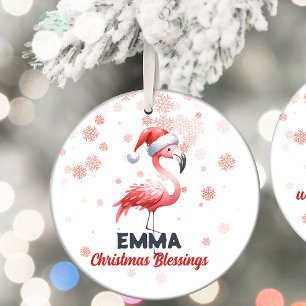 Weihnachts-Segnungen niedlich Flamingo Ornament
