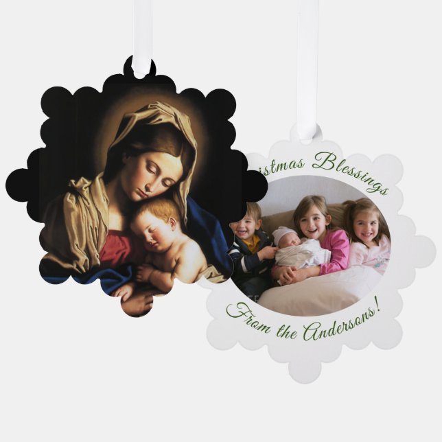 Weihnachts-Segnungen Ornament Karte (Vorderseite/Rückseite)
