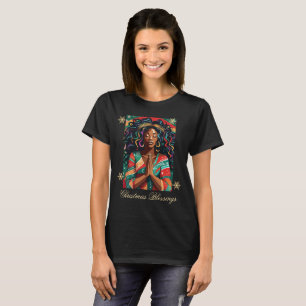 Weihnachts-Segnungen Schwarze Frau beten T-Shirt