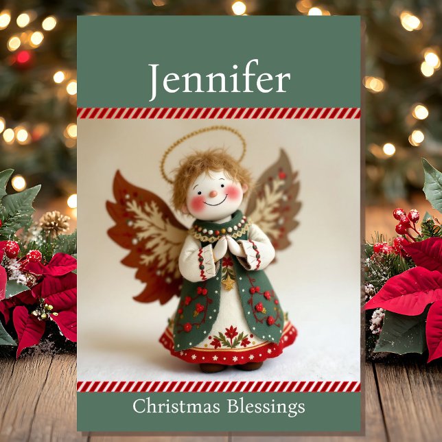 Weihnachts-Segnungen Süßer Engel mit dem Namen des Karte (Von Creator hochgeladen)