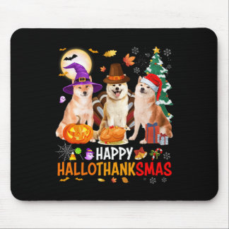 Weihnachts Shiba Inu Santa Halloween Happy Halloth Mousepad