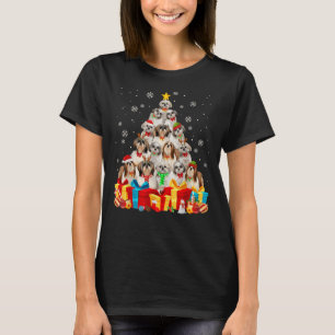 Weihnachts Shih Tzu Dog Tree Weihnachtslicht T-Shirt
