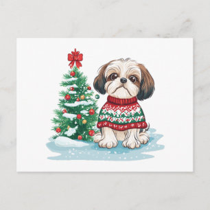 Weihnachts-Shih-Tzu-Santa-Hund Feiertagspostkarte
