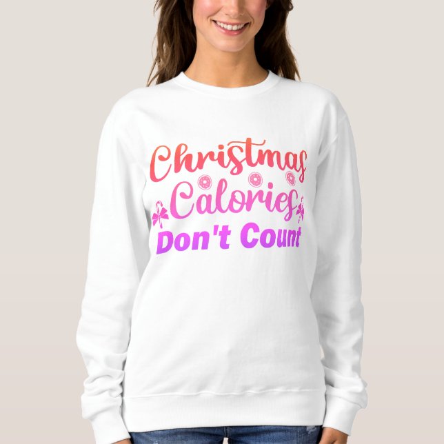 Weihnachts-Shirt, das uns Kalorien erinnert, spiel Sweatshirt (Vorderseite)