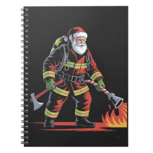 Weihnachts-Shirt des Feuerwehrmanns XMas Funny San Notizblock