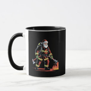Weihnachts-Shirt des Feuerwehrmanns XMas Funny San Tasse