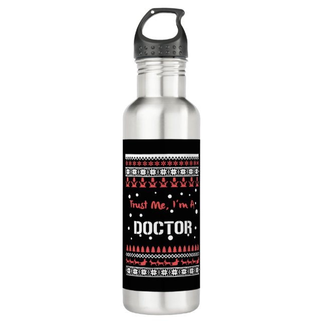 Weihnachts-Shirt Edelstahlflasche (Vorderseite)