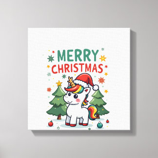 Weihnachts-Shirt Einhorn Mädchen Weihnachts-Outfit Leinwanddruck