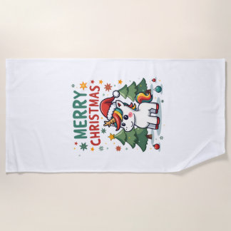 Weihnachts-Shirt Einhorn Mädchen Weihnachts-Outfit Strandtuch