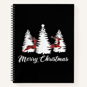 Weihnachts-Shirt für Frauen Buffalo Karo Hirsch Notizbuch